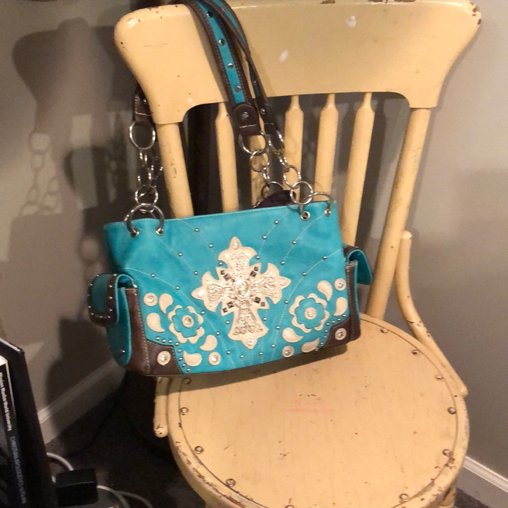 Brand new Turquoise embellished purse!